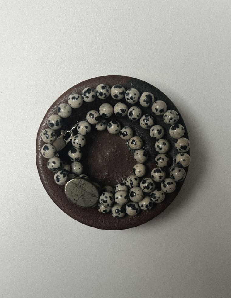 Ithara - Dalmatian Jasper & Pyrite Necklace