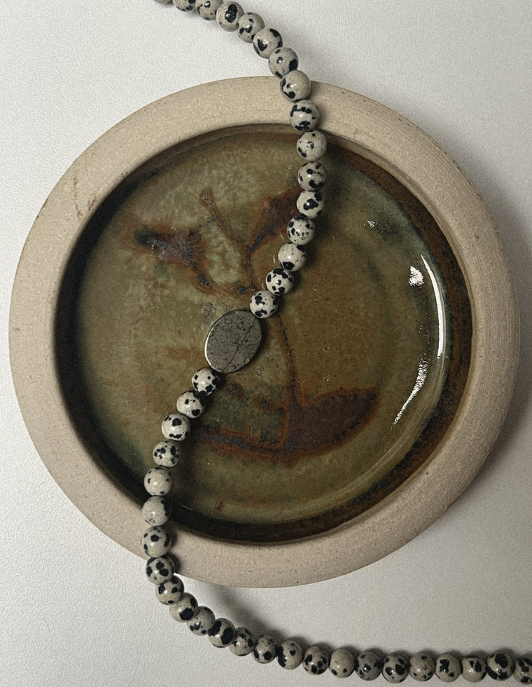 Ithara - Dalmatian Jasper & Pyrite Necklace