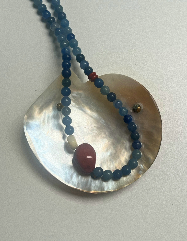 Trove 41 - Blue Aventurine & Red Jasper Necklace