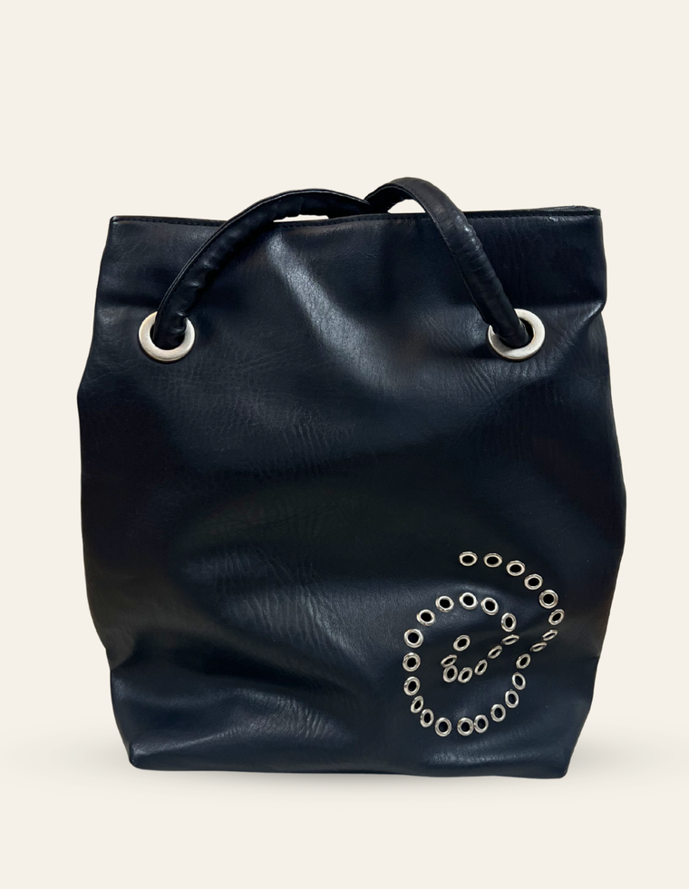 Spiral Stud Vintage Vegan Leather Bag / Piece 5