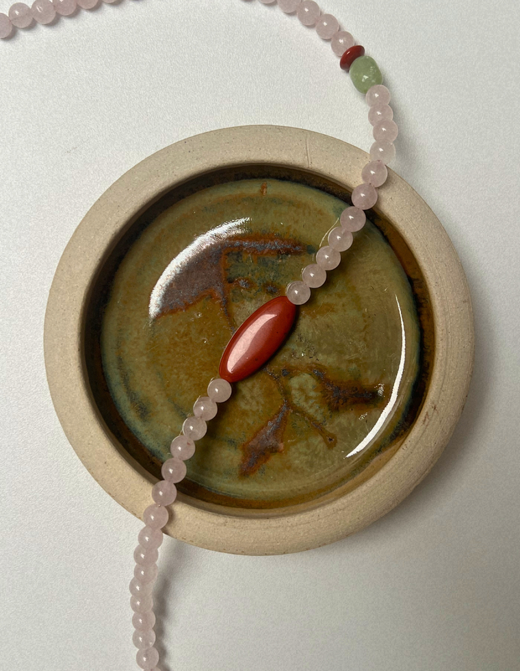 Emerge 11 - Rose Quartz & Red Jasper Necklace