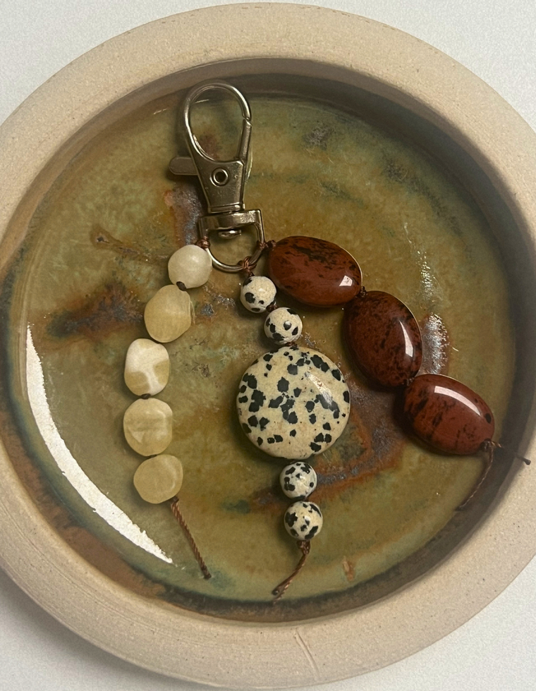 Stoned Charm - Mahogany Obsidian & Yellow Jade