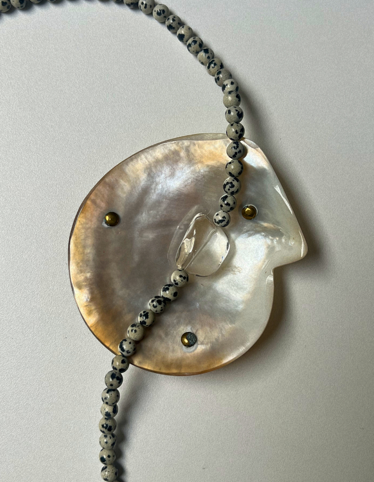 Strata 8 - Dalmatian Jasper & Clear Quartz Necklace