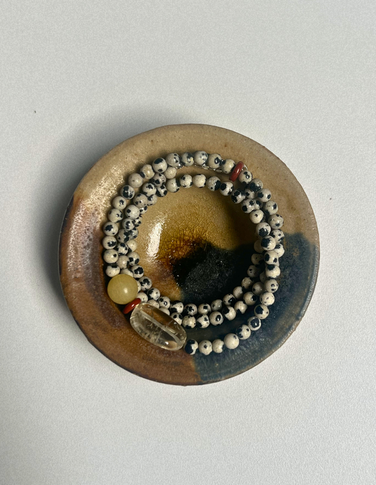 Counter 16 - Dalmatian Jasper & Citrine Necklace