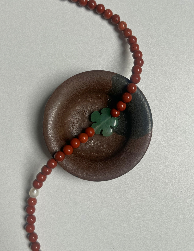 Fresco 4 - Red Jasper & Aventurine Necklace