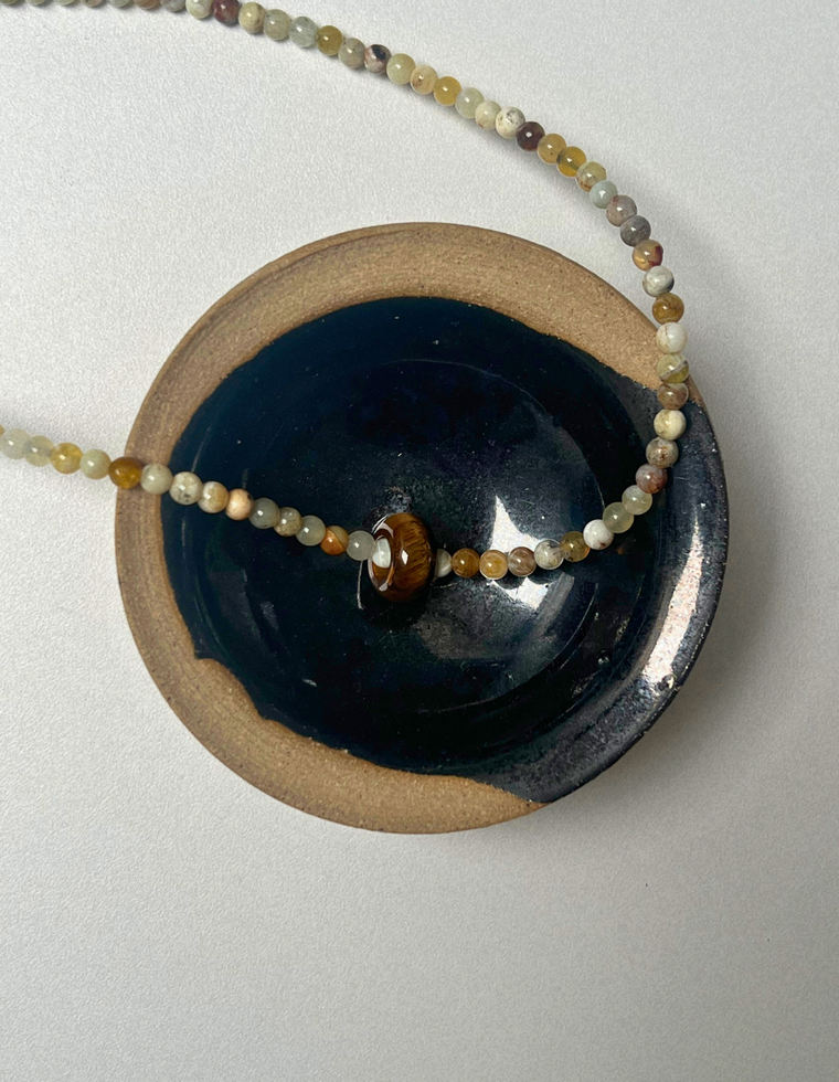 Earth Hold 2 - Yellow Opal & Tiger Eye Movement Necklace