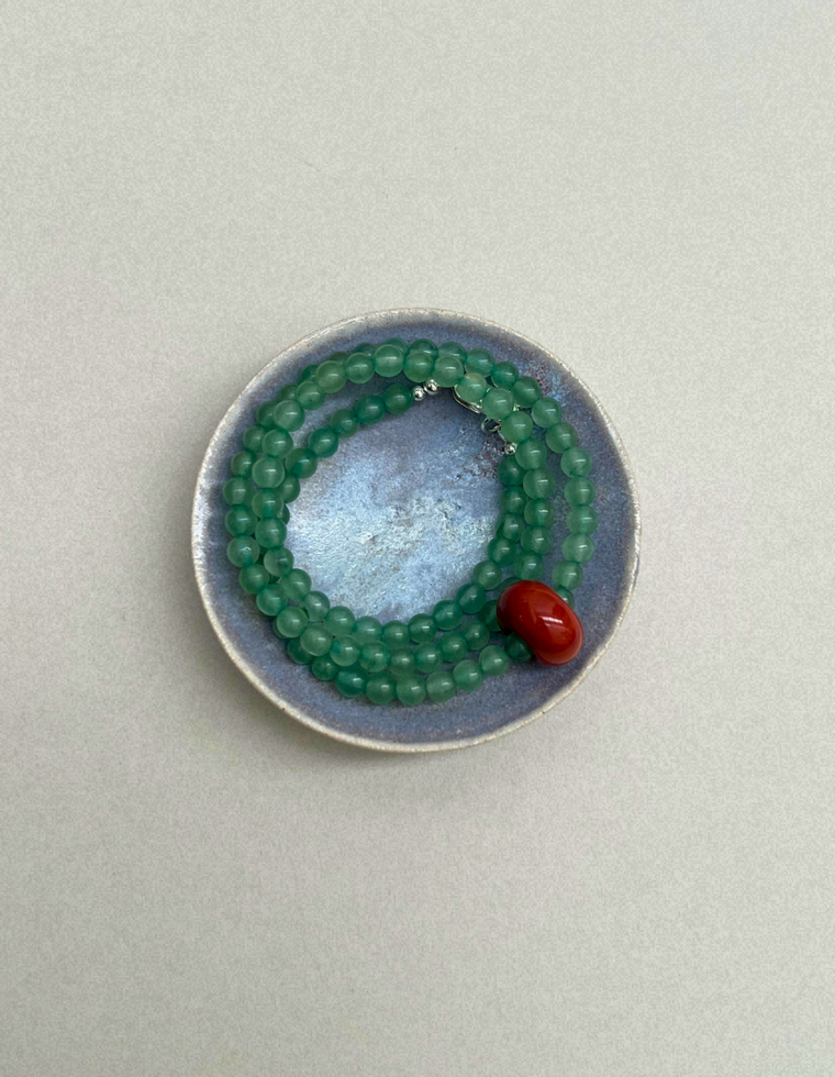 Habit 15 – Blue-Green Aventurine & Red Jasper Movement Necklace