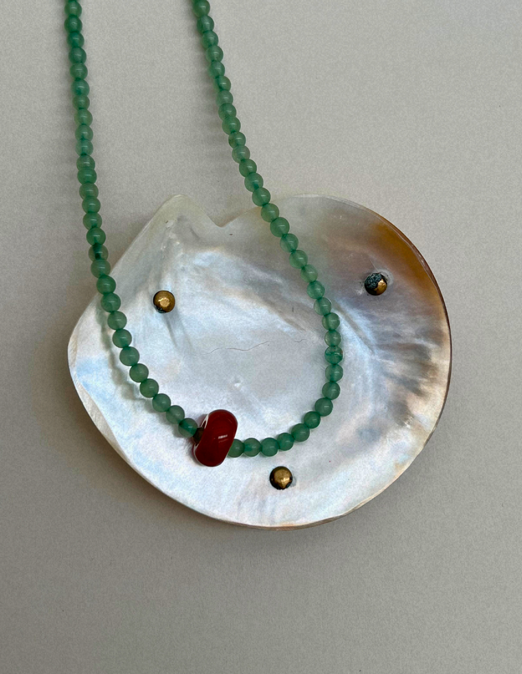 Habit 16 – Blue-Green Aventurine & Carnelian Movement Necklace