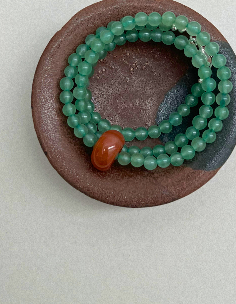 Habit 16 – Blue-Green Aventurine & Carnelian Movement Necklace