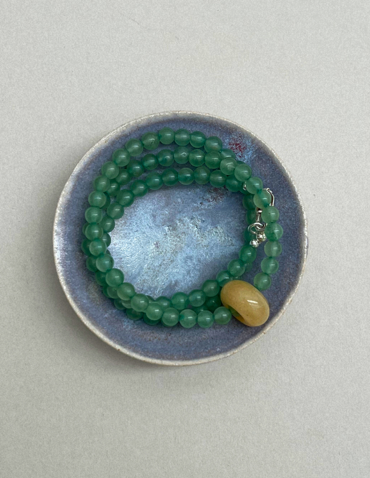 Habit 17 – Blue-Green Aventurine & Yellow Topaz Movement Necklace