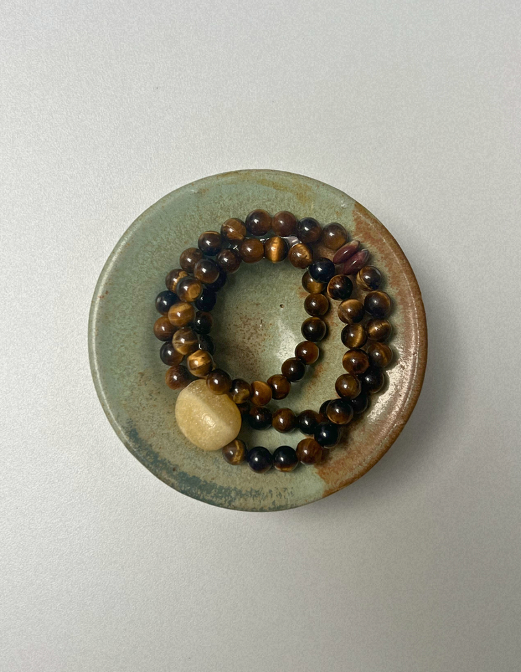 Centred 4 - Tiger Eye & Yellow Calcite Necklace