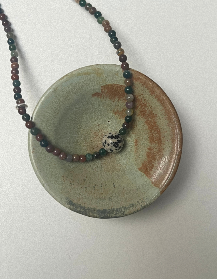 Rhythm 13 - Indian Agate & Dalmatian Jasper Necklace