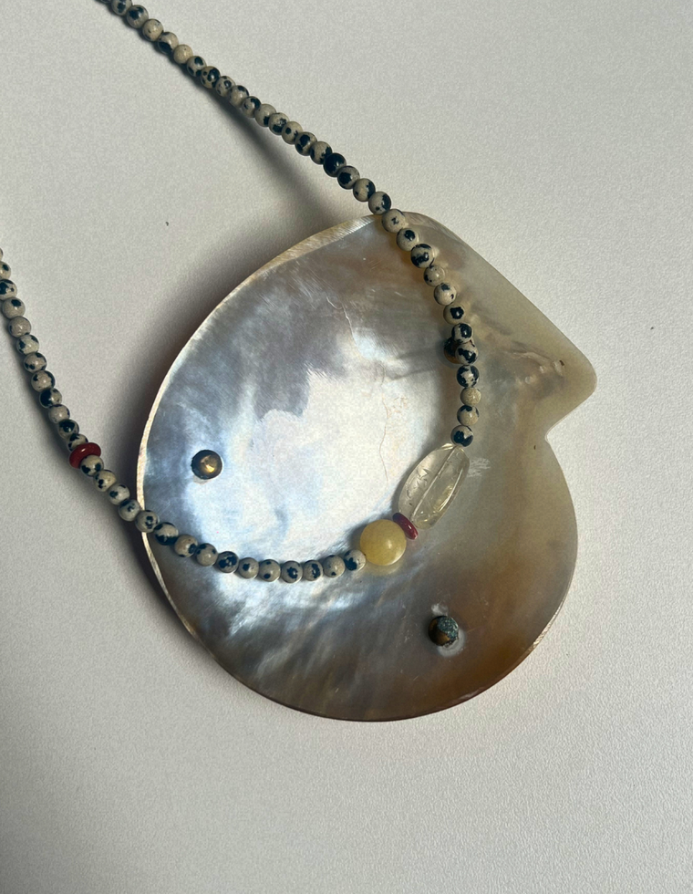 Counter 16 - Dalmatian Jasper & Citrine Necklace