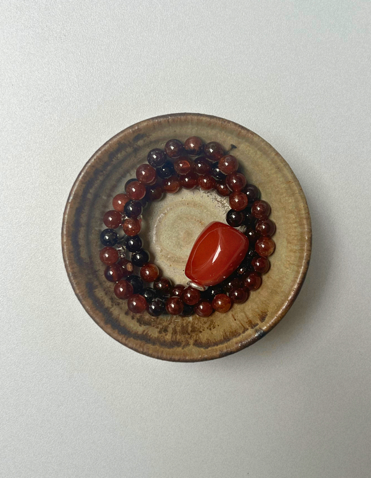 Earth Hold 8 - Orange Garnet & Carnelian Necklace