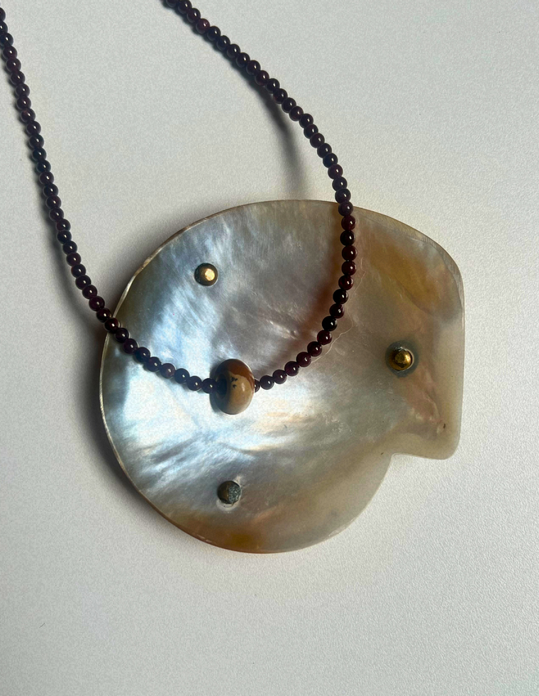 Idle Hands 4 - Garnet Movement Necklace