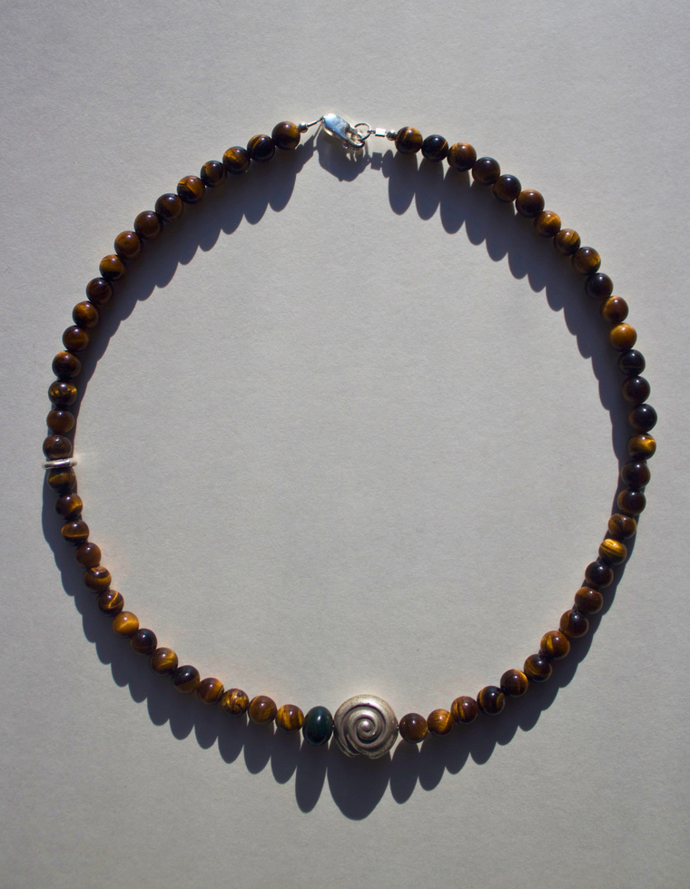 Terra - Tiger Eye & Silver Spiral Necklace