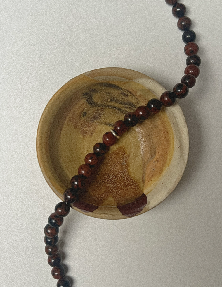 Anchor Six - Mahogany Obsidian Necklace