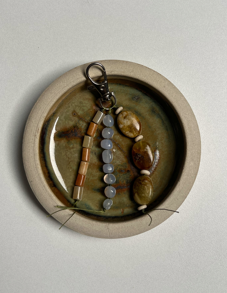 Stoned Charm - Blue Chalcedony & Jade