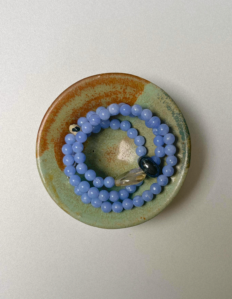 Light Forms 12 - Blue Lace Agate & Citrine Necklace