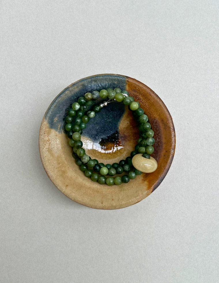 Habit 20 – Green Jade & Yellow Topaz Movement Necklace