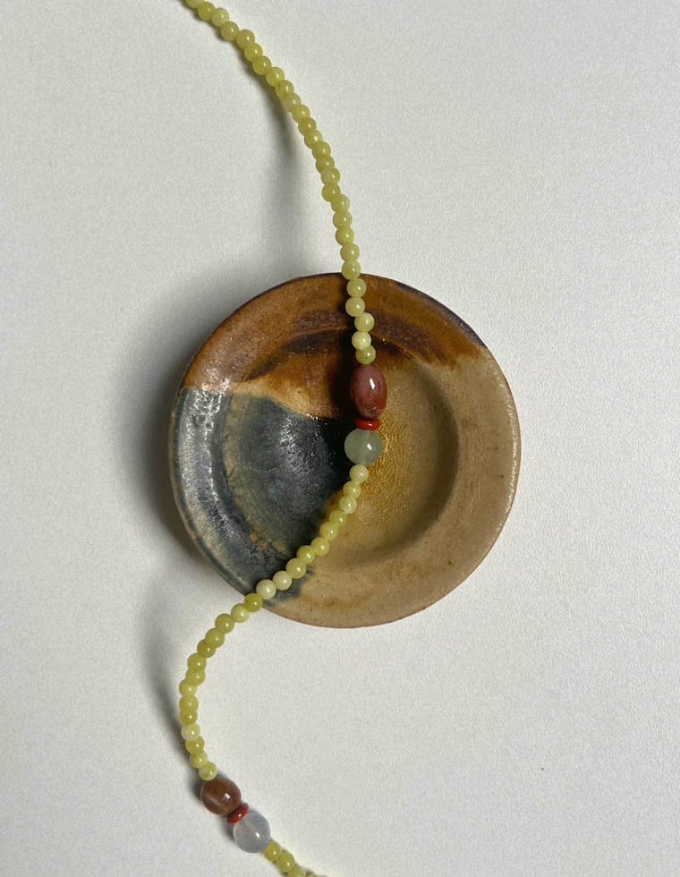 Orchard 9 - Olive Jade & Aventurine Necklace