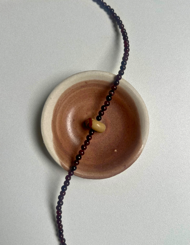 Idle Hands 4 - Garnet Movement Necklace