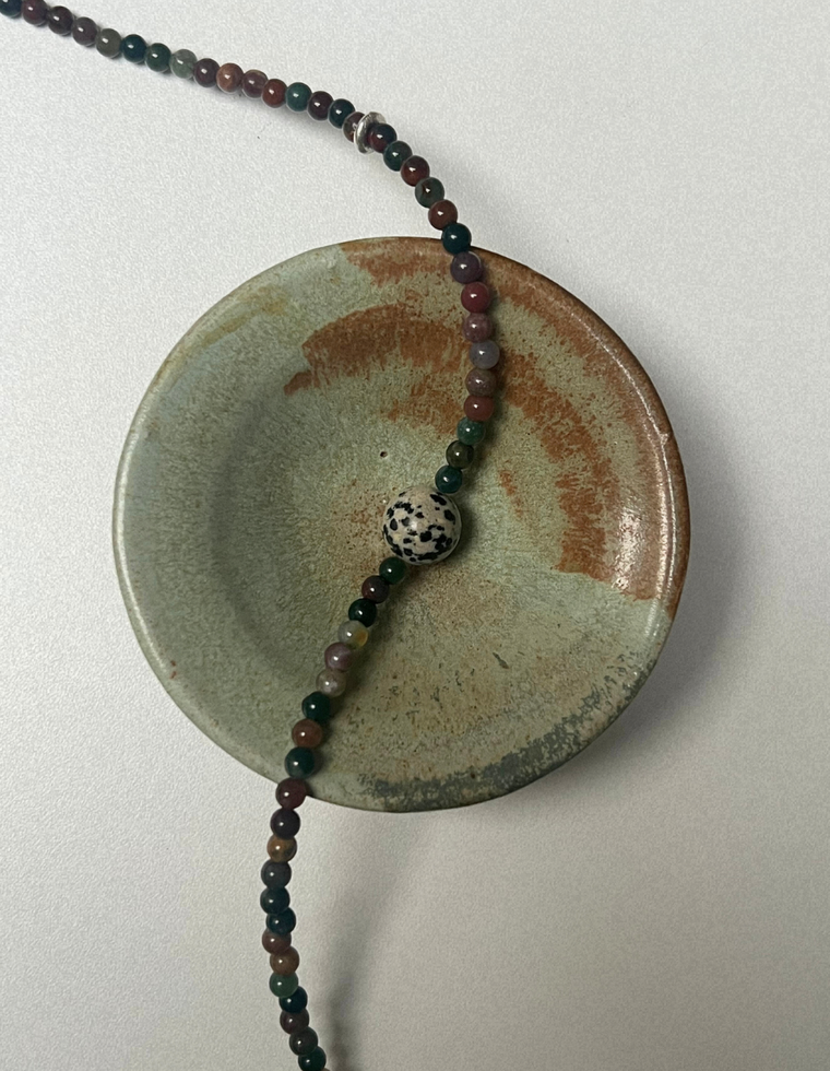 Rhythm 13 - Indian Agate & Dalmatian Jasper Necklace