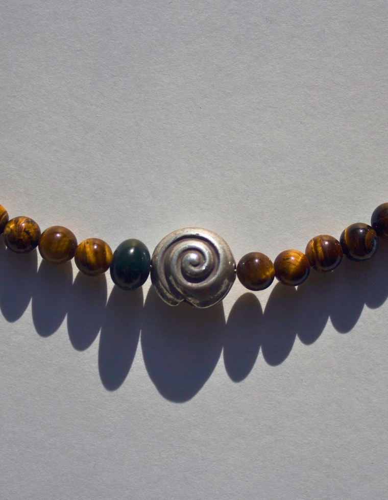 Terra - Tiger Eye & Silver Spiral Necklace