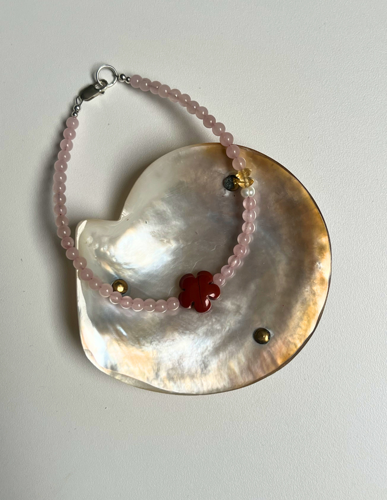 Roam 14 - Rose Quartz Fleur Anklet