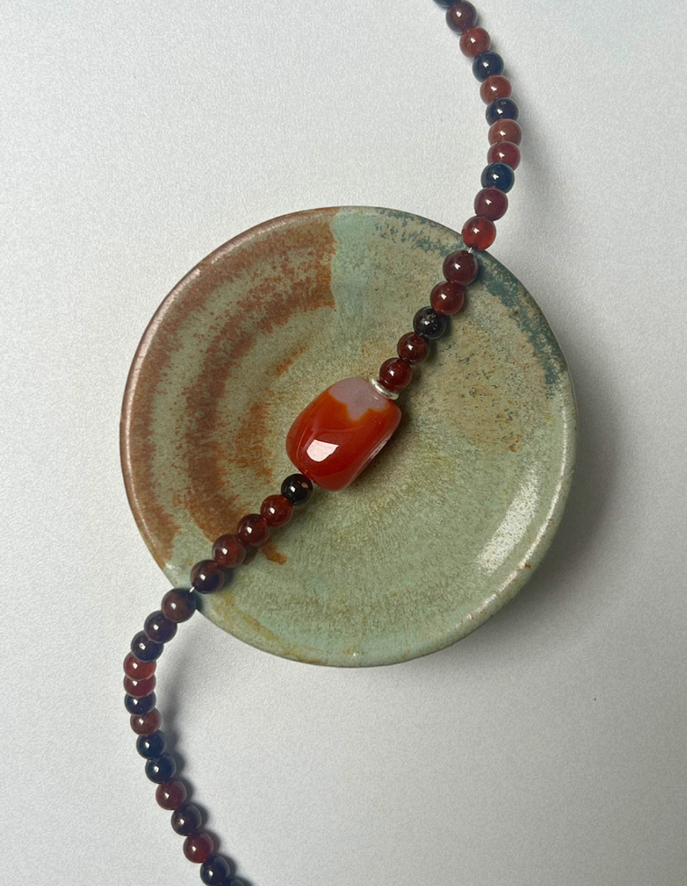 Earth Hold 8 - Orange Garnet & Carnelian Necklace