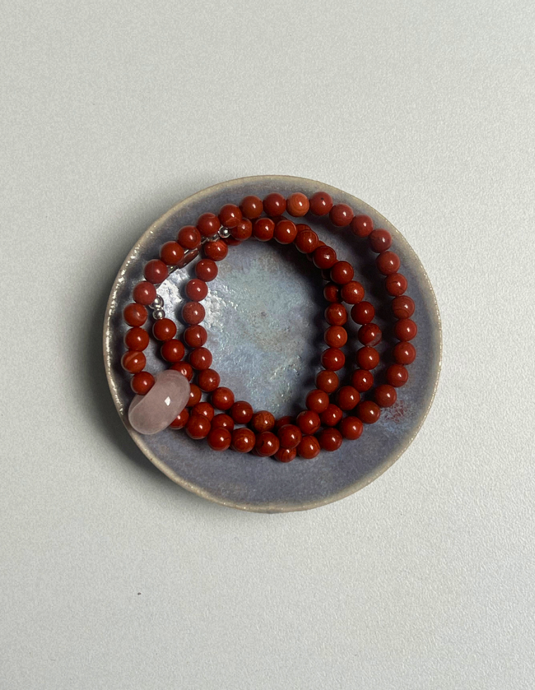 Levante 1 – Red Jasper & Rose Quartz Movement Necklace