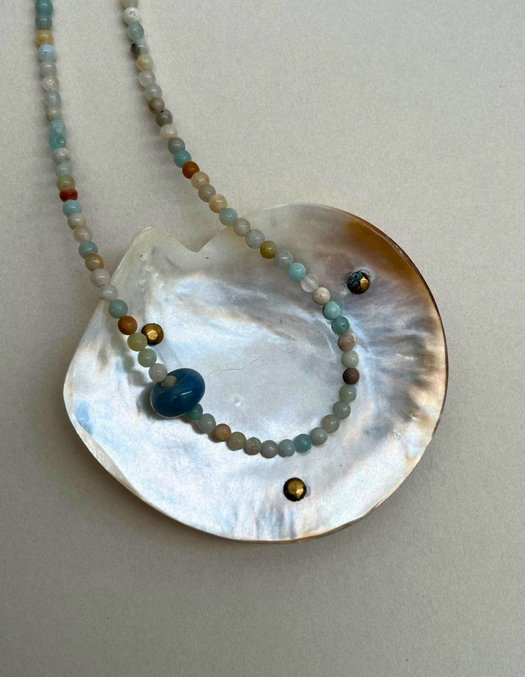 Habit 5 – Flower Amazonite & Blue Aventurine Movement Necklace