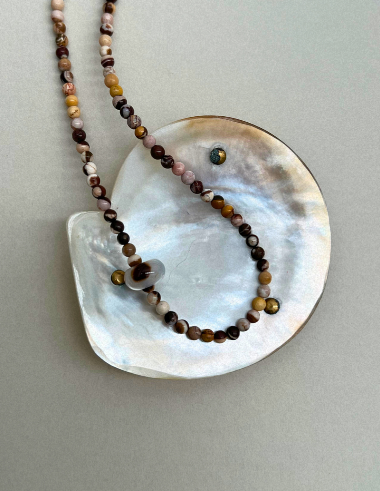 Habit 8 – Mookaite Jasper & Grey Agate Movement Necklace