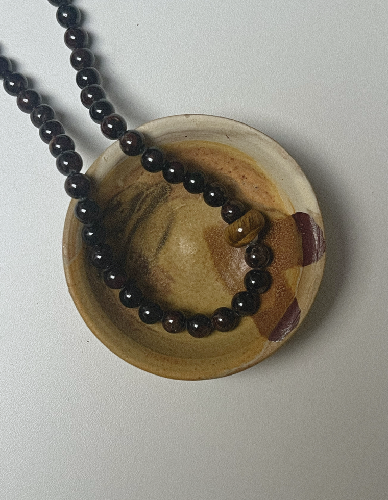 Anchor Seven - Garnet Necklace & Tiger Eye