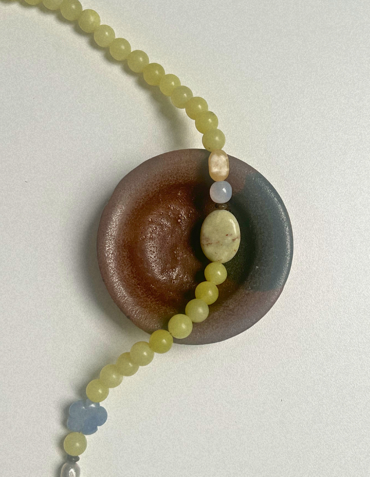 Trove 31 - Olive Jade & Blue Aventurine Necklace