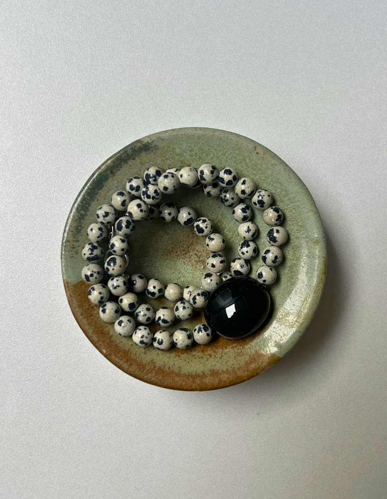 Strata 9 -Dalmatian Jasper & Onyx Necklace