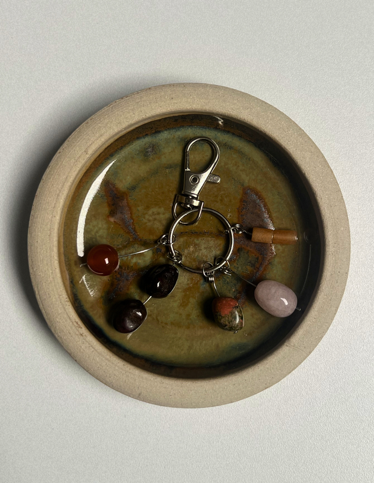 Orbit Charm – Carnelian & Unakite