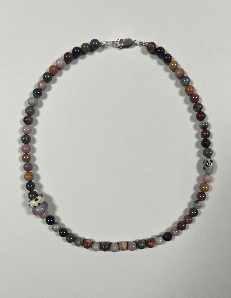 Morlen - Petrified Wood & Jasper Necklace