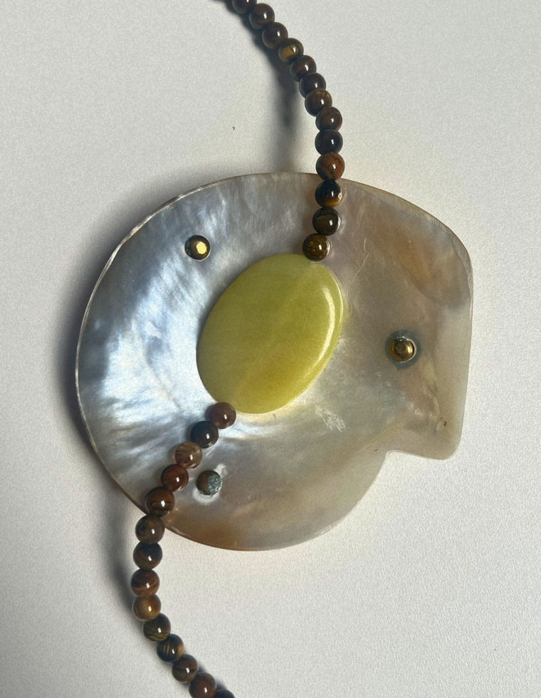 Shift 7 - Tiger Eye & Olive Jade Necklace