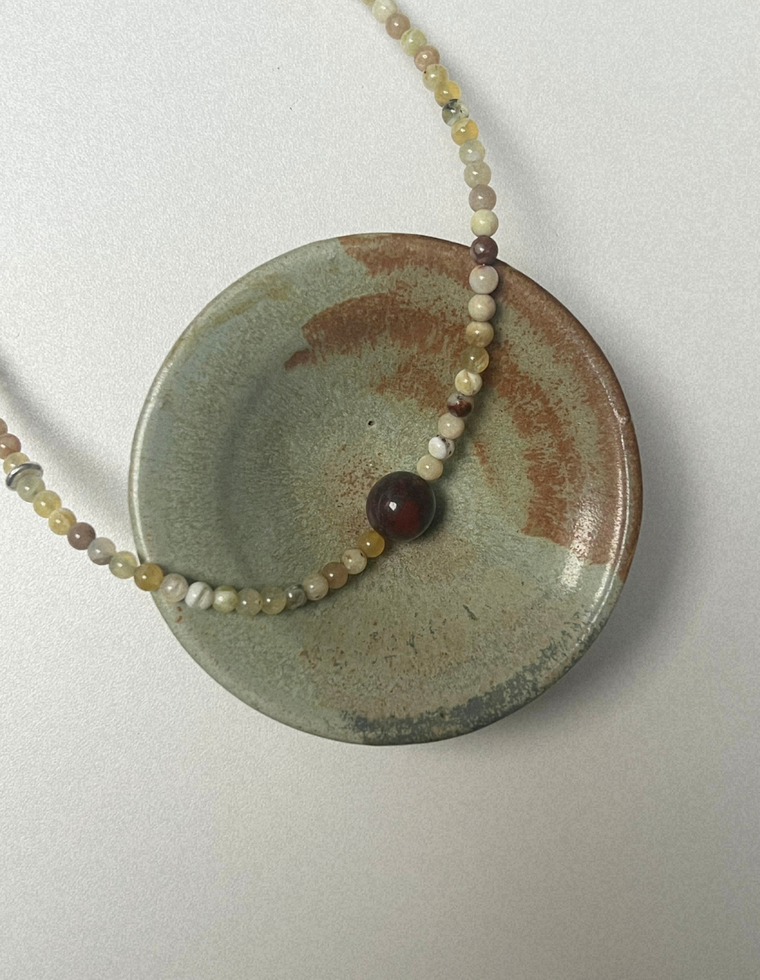 Kept 14 - Yellow Opal & Bloodstone Necklace