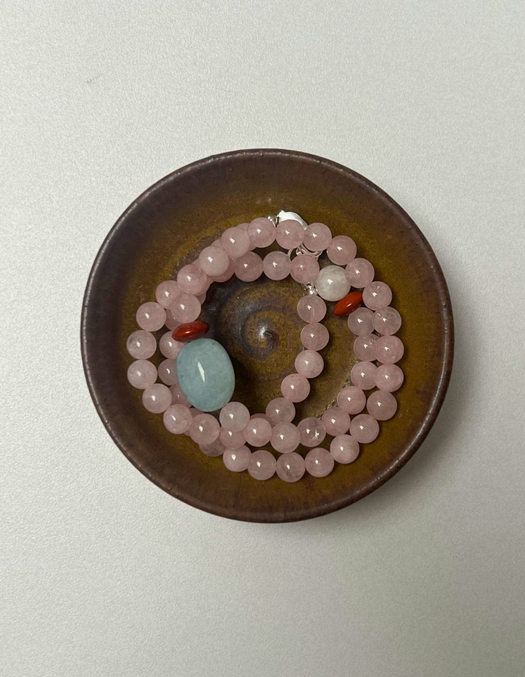 Emerge 13 - Rose Quartz & Beryl Necklace