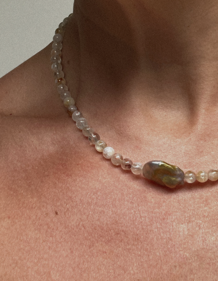 Elowyn III - Quartz & Pearl Necklace