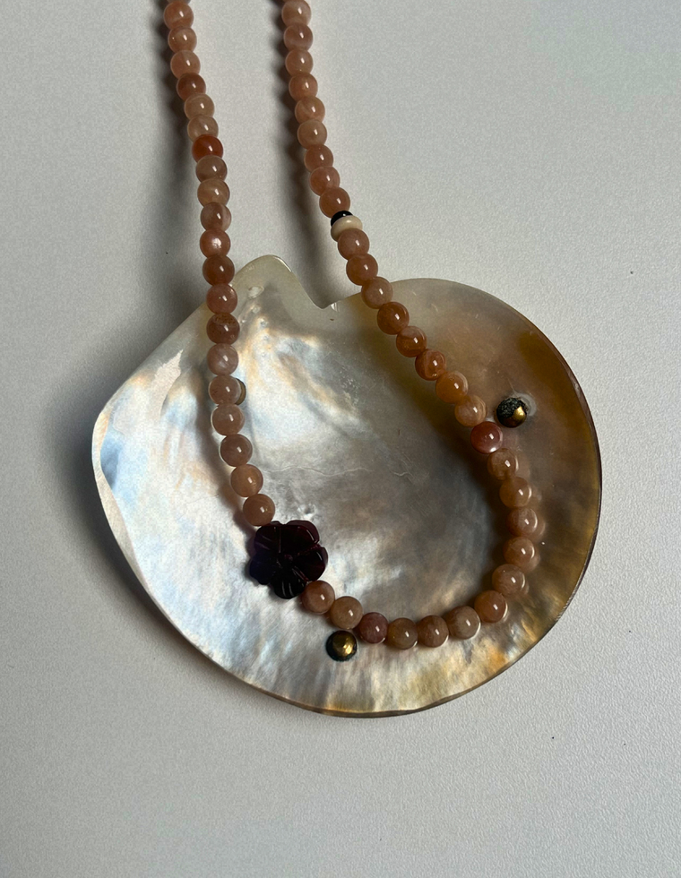 Sundial 5 - Sunstone & Carnelian Necklace
