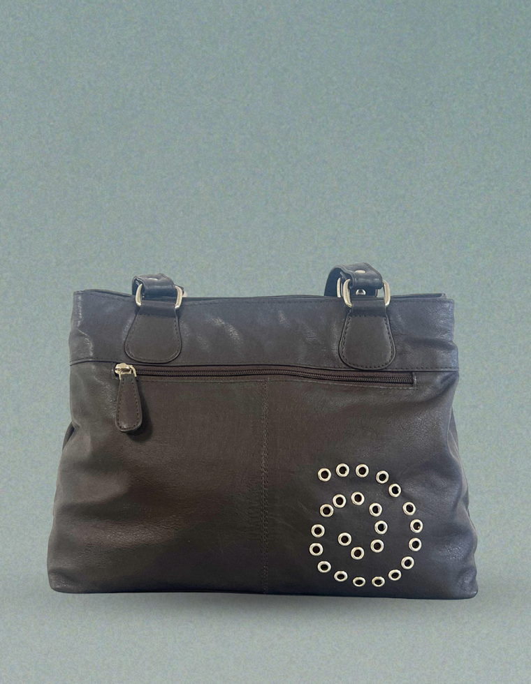 Spiral Stud Vintage Leather Bag / Piece 57