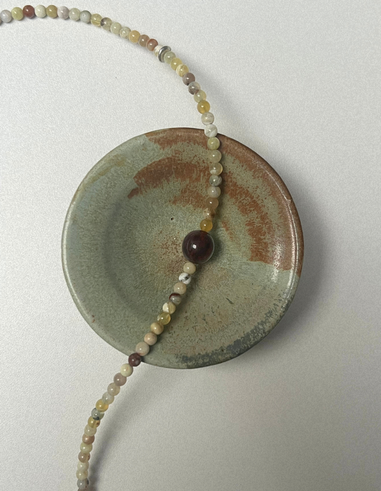 Kept 14 - Yellow Opal & Bloodstone Necklace