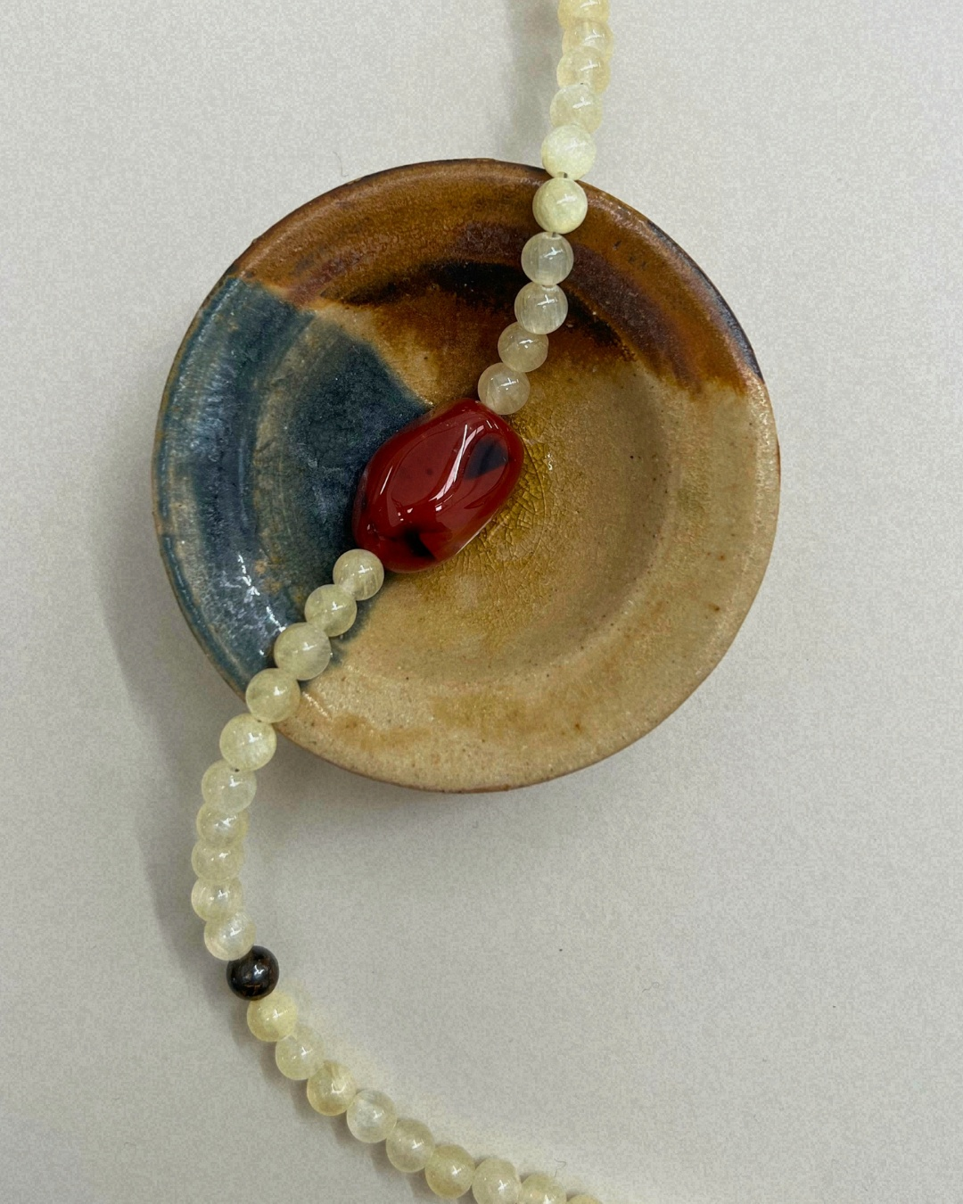 Harvest 14: silk jade and carnelian necklace, hand-strung by Palm of Feronia, photo 3
