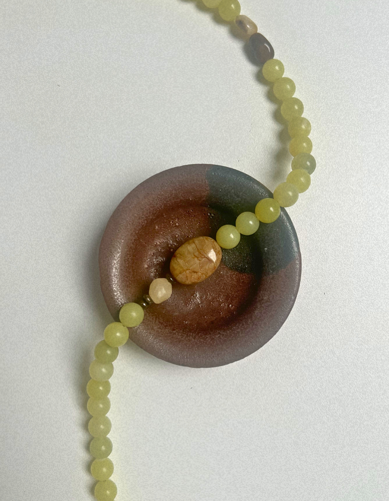 Trove 32 - Olive Jade & Bronzite Necklace