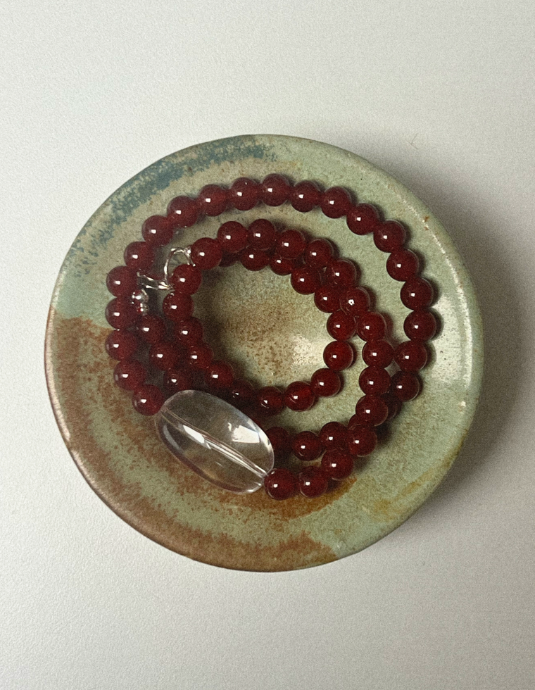 Alveris - Carnelian & Clear Quartz Necklace