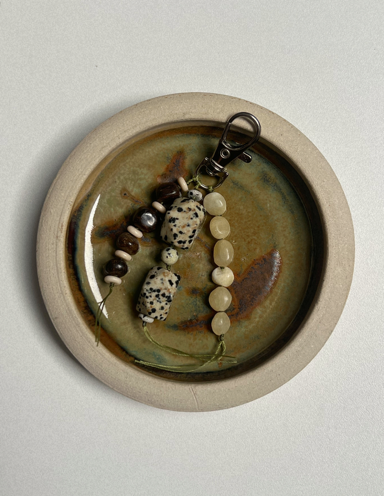 Stoned Charm - Bronzite & Yellow Jade