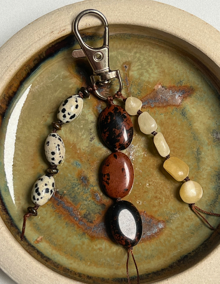Stoned Charm - Bronzite & Mahogany Obsidian
